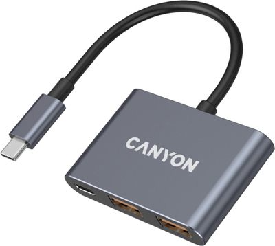 Hub USB C Canyon DS 3, 3in1, konvertues USB C, gri e errët