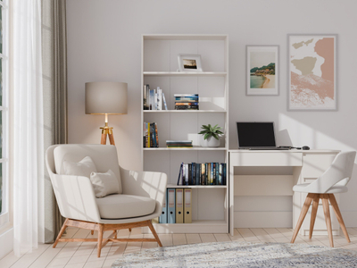 Raft librash BOOKSHELF R80, 80 cm, 5 rafte, cashmere bezhë