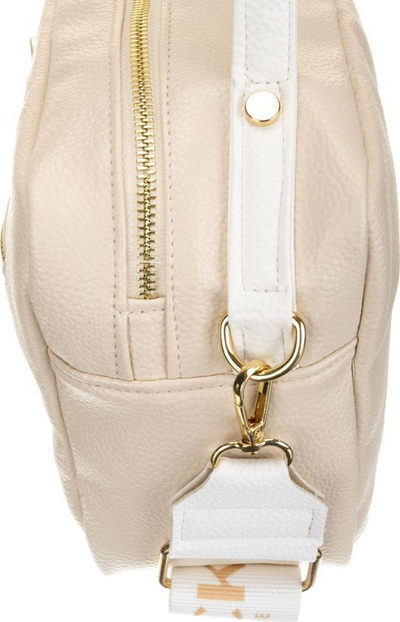 Çantë shpatulle Rovicky Satchel, lëkurë ekologjike, me rrip të rregullueshëm, bezhë e çelët