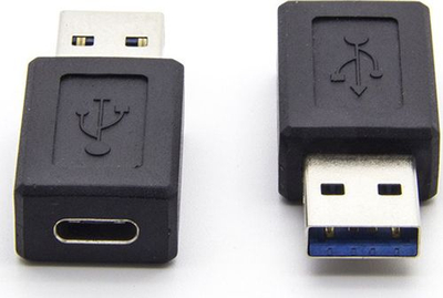 Adapter USB në USB-C, USB 3.0, 5 Gbps, i zi