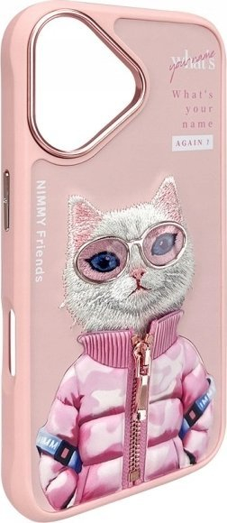Mbulesë telefoni Nimmy Cool&amp;Cute 2.0 Cat, për iPhone 16 6.1", rozë