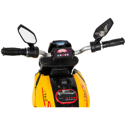 Motor elektrik për kalamoj Enero, 6V, me drita LED, i verdhë me të zi