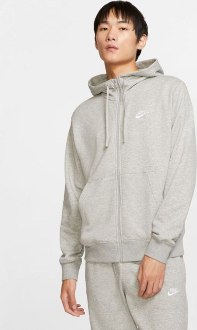 Bluzë me kapuç Nike NSW Club Hoodie FZ BV2648, për meshkuj, me zinxhir, gri