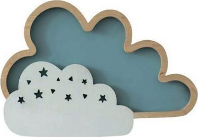 Llambë murale për kalamajt Milagro Cloud, LED 8W, dru natyral, e bardhë