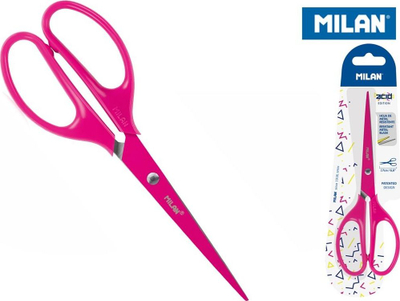 Gërshërë zyre Milan Acid Series, 17cm, çelik inox, rozë