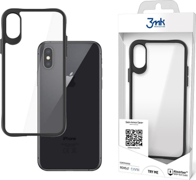 Kapak telefoni 3MK SatinArmor+, për iPhone X Xs, mbrojtje military grade, i zi