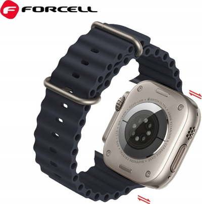 Rrip ore Forcell F-Design Strap FA12 për Apple Watch 42-49mm, silikon, blu