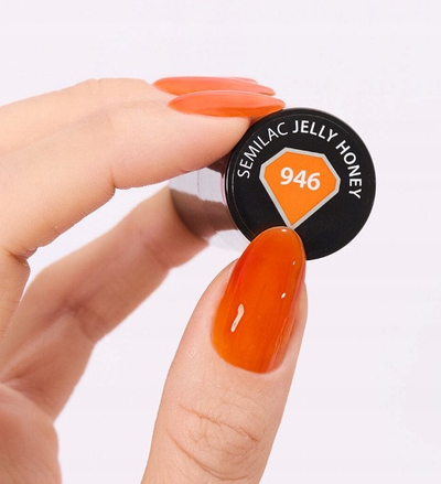 Llak xhel hibrid Semilac 946 Jelly Honey, koleksioni Allure, nude, me shkëlqim