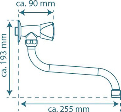 Rubinet mur Schütte Carneo veç për ujë të ftohtë, me pipë rrotulluese 24 cm, krom