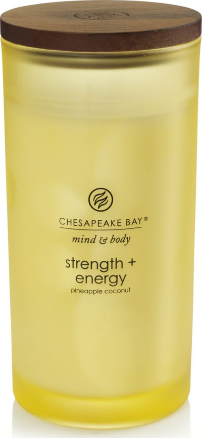 Qiri me aromë Chesapeake Bay Strength &amp; Energy, 354g, tre fitila, ngjyrë portokalli