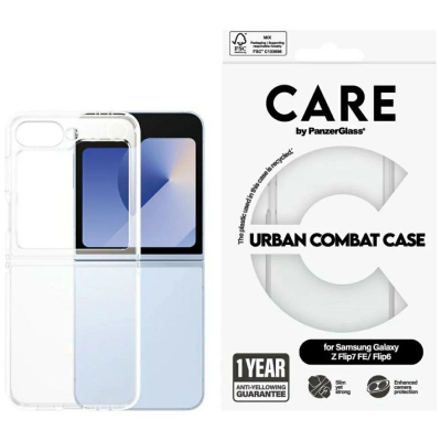 Mbrojtëse telefoni PanzerGlass CARE Urban Combat, Samsung Galaxy Z Flip6 Z Flip7 FE, kornizë transparente