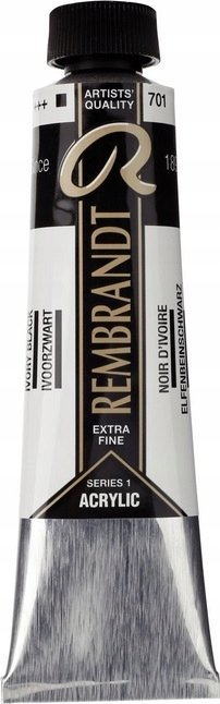 Bojë akrilike Talens Rembrandt 701 Ivory Black, 40 ml, e zezë fildishi