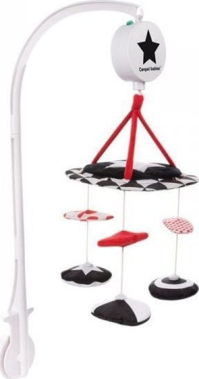 Karusel krevati Canpol Babies Plush Mobile SENSORY, 12 melodi, sensor, bardh e zi e kuqe