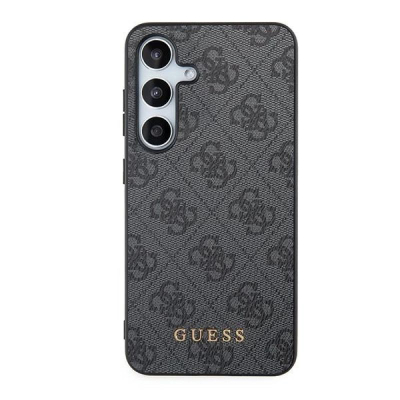 Futrollë telefoni Guess 4G Metal Logo për Samsung Galaxy S24, eco lëkurë, hardcase, e zezë