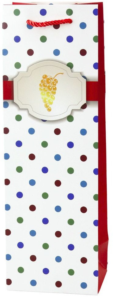 Qese dhurate per shishe vere me pika, 35 x 12 x 9 cm, shumeengjyrshe