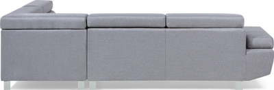 Kënd divan NORREA Fabric, 5 vende, chaise majtas, gri e çelët