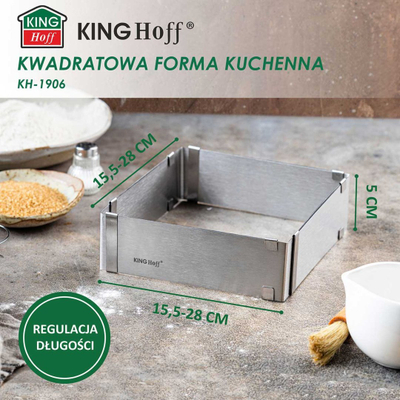 Formë pjekjeje Kinghoff KH 1906, e rregullueshme 15.5 28 cm, inoks