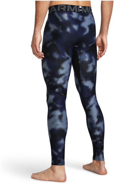 Компресивни машки легинси Under Armour HeatGear Armour Print, спортски перформанси, со принт, темно сини