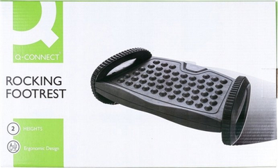 Mbajtëse lëkundëse për këmbë Q-Connect, 2 nivele, platformë ergonomike, e zezë