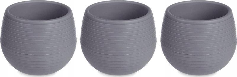 Set vazo vetëujitëse Ibergarden, 3 copë, plastike, Ø14 cm, gri