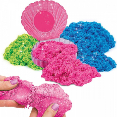 Set loje Lisciani Barbie Glitter Sand, rërë kinetike me shkëlqim, për kalamaj 3+