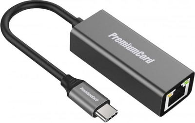 Adapter rrjeti PremiumCord KU31ETHER02, USB-C në RJ-45, Gigabit, argjendtë