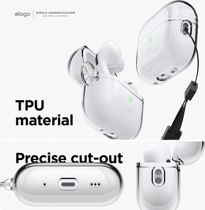 Mbulesë për AirPods Pro 2 Elago, transparente, me varëse, mbështet karikim wireless