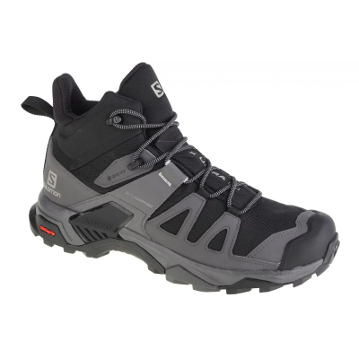 Këpucë mali Salomon X Ultra 4 Mid GTX M 413834, për burra, gri me të zezë