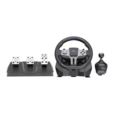 Timoni gaming PXN V9 Gen2, me pedale dhe shifter, 270° 900°, i zi