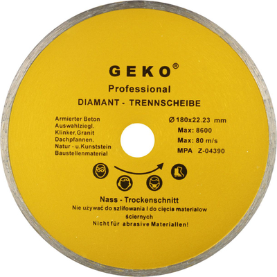 Диск за сечење со дијамант GEKO 180mm, отвор 22mm
