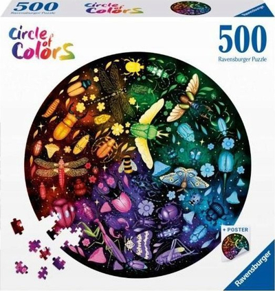 Puzzle Ravensburger Color Palette Insects, 500 copa, shumëngjyrësh