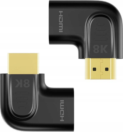 Adapter HDMI Unitek A1047ABK03, vertikal 90° dhe 270°, 8K 60Hz 4K 120Hz, i zi