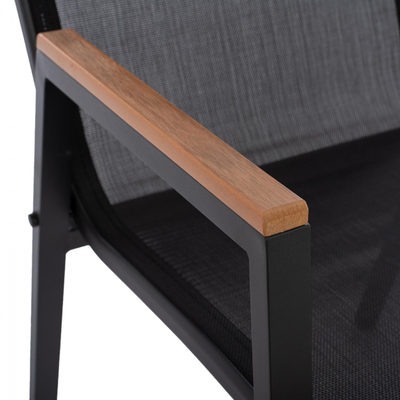 Karrige alumini Shyla textilene & polywood 53×67×86 cm (HM5697.11)