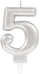 Qiri dekorativ numri 5 Sparkling Celebrations, 9.3 cm, argjend