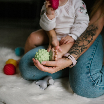 Toptha sensorialë për bebe BabyOno Have Fun, set me 6 copë, 6M+, shumëngjyrësh