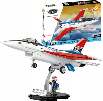 Set ndërtimi COBI Armed Forces F-16 YF-16, 375 blloqe, shkallë 1:48, shumëngjyrësh