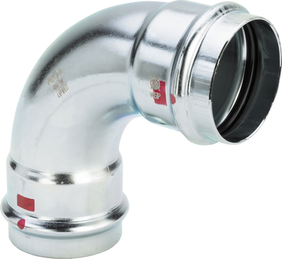 Bенче од челик Viega Prestabo XL 597566, 90°, 76.1 mm, сребрено
