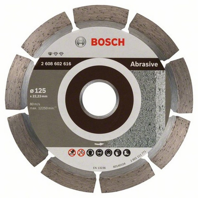 Disk diamant prerës Bosch Standard for Abrasive Materials, 125mm, beton dhe tulla