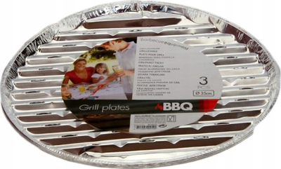 Tabaka skare BBQ, set 3 copa, të rrumbullakta, ngjyrë argjendi