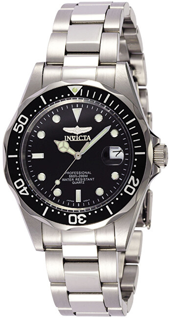 Orë dore Invicta Pro Diver Quartz 8932, e argjendtë