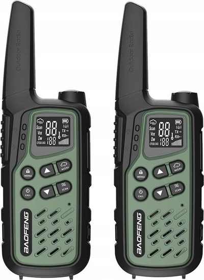Set walkie talkie Baofeng BF-25E PMR, 10 km, 16 kanale, jeshile