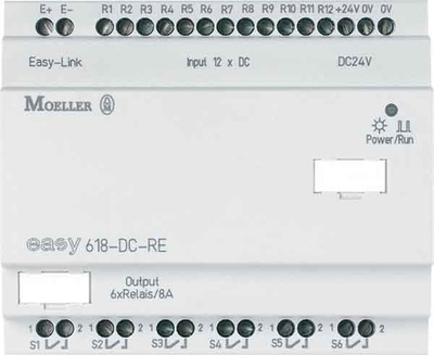 Modul zgjerimi Eaton EASY618-DC-RE, 24V DC, 12DI 6DO me rele, i bardhë