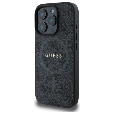 Mbulesë telefoni Guess Protective Cover për iPhone 16 Pro Max, MagSafe, print 4G, e zezë