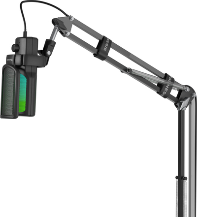 Mikrofon Natec Genesis Radium 251, USB C, me RGB, i zi