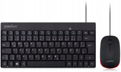 Set tastierë dhe mausi Perixx PERIDUO-212, kompakt, USB, gjerman, i zi