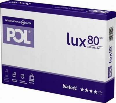 Хартија за печатач POL Lux 80 g/m², А4, 500 листови, бела