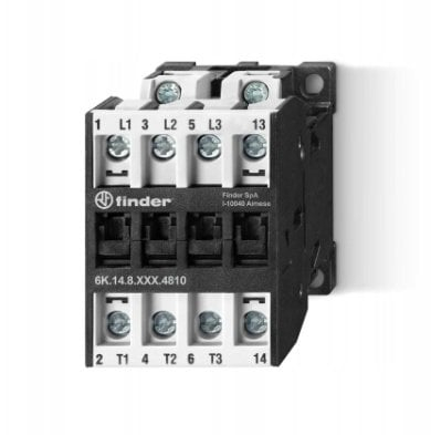 Kontaktor trefazor Finder 6K.13.8.110.4324, 3-polar, bobinë 110V AC, gri