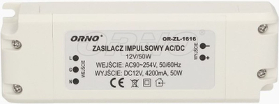 Furnizues energjie LED Orno OR ZL 1616, 12V, 50W, i bardhë