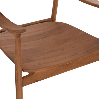 Fotelë lounge Ranger HM18255.01, dru teak, 70x73x73 cm, ngjyrë natyrale