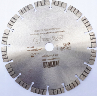 Disk diamanti Best Tools Tiger, 230mm, bosht 22.2mm, argjend